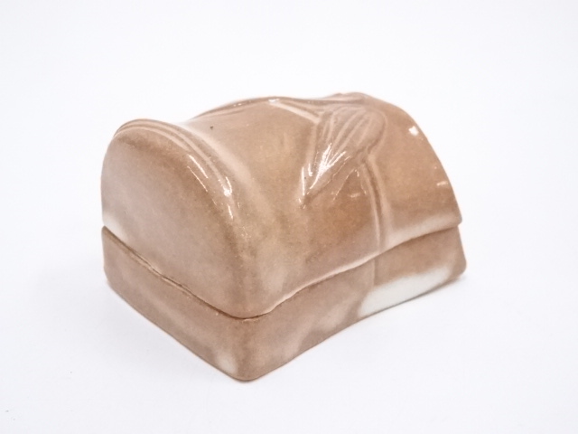 萩焼　香合入れ 道具 ] - 道具 萩焼 渡辺城山造 竹香合 | ネットショップ圭 netshop